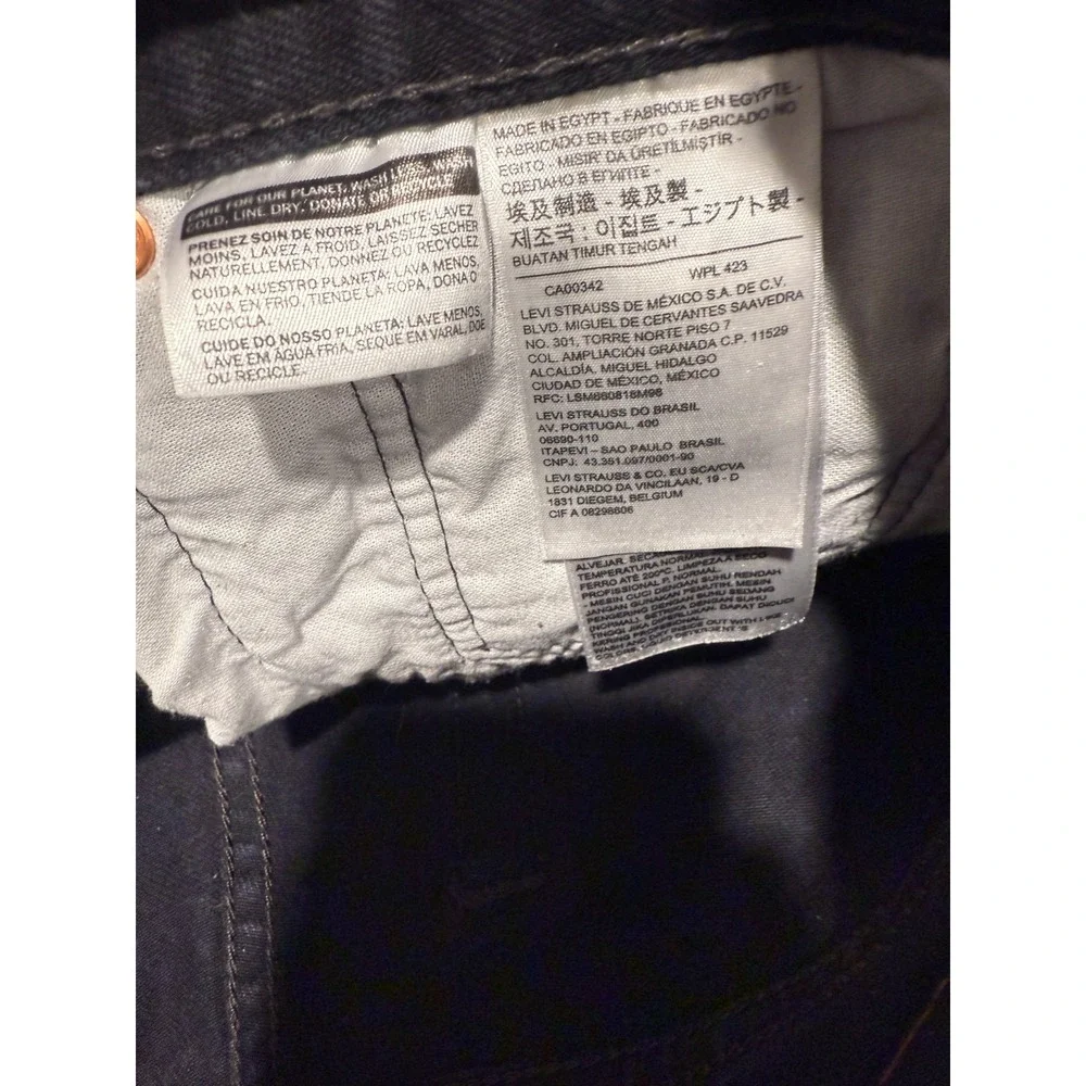 Levi's 501 Straight Jeans Men's 32x32 Black‎ Denim Cotton Dark Wash 5 Pocket